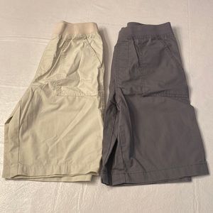 Faded Glory Khaki and Dark Grey Boys Shorts- Size L (10/12)